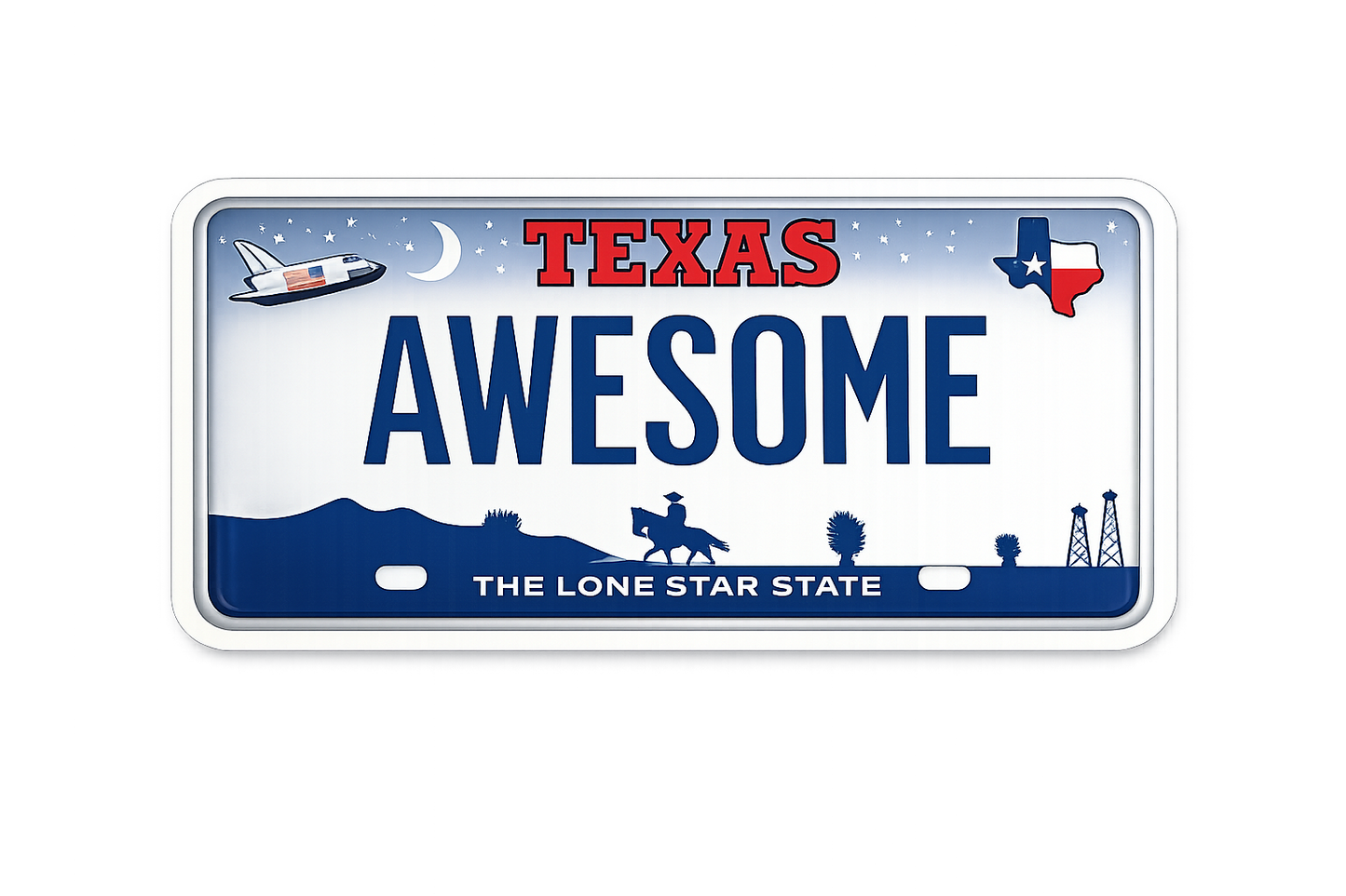 Texas Awesome License Plate Sticker